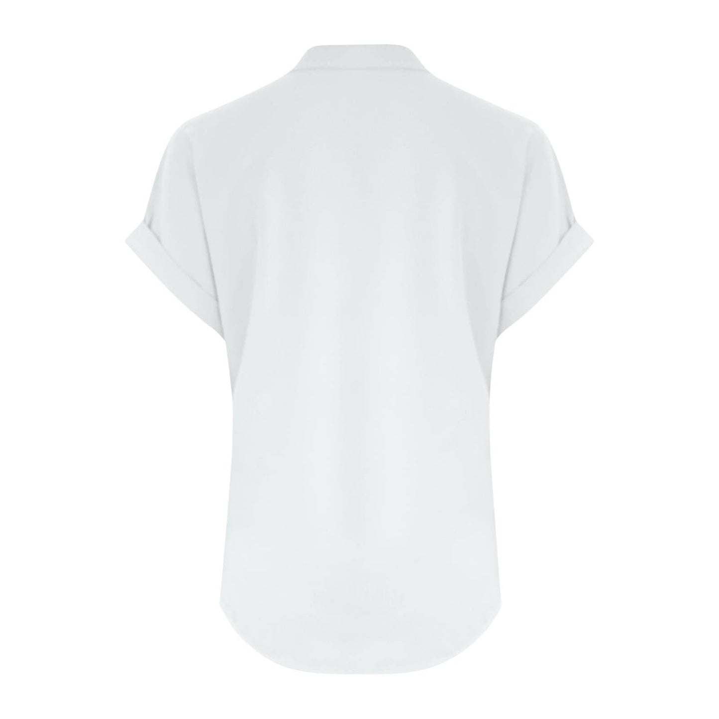 Big Spring Deals Summer Tops for Women 2025 Trendy Short Sleeve Cotton Linen Shirt Casual Button v Neck Tunic Blouses Outfits White Travel Shirts for Women M