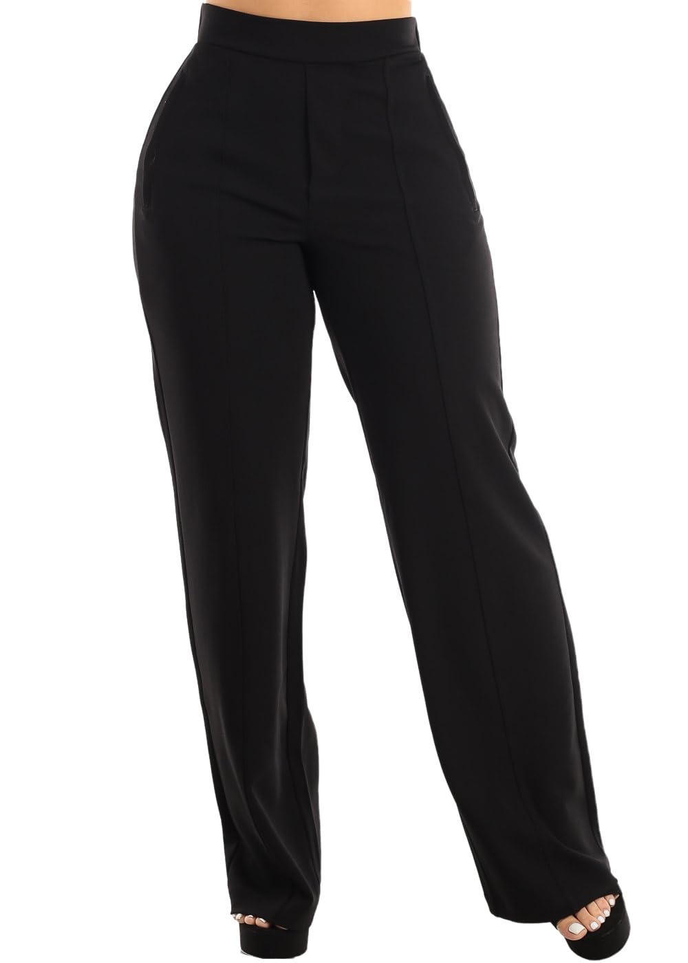 Moda Xpress Womens Juniors Super High Waist Checkered Black Skinny Pants 40087H