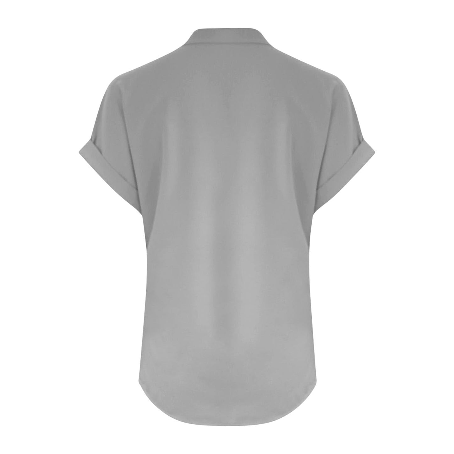 Big Spring Deals Summer Tops for Women 2025 Trendy Short Sleeve Cotton Linen Shirt Casual Button v Neck Tunic Blouses Outfits White Travel Shirts for Women M