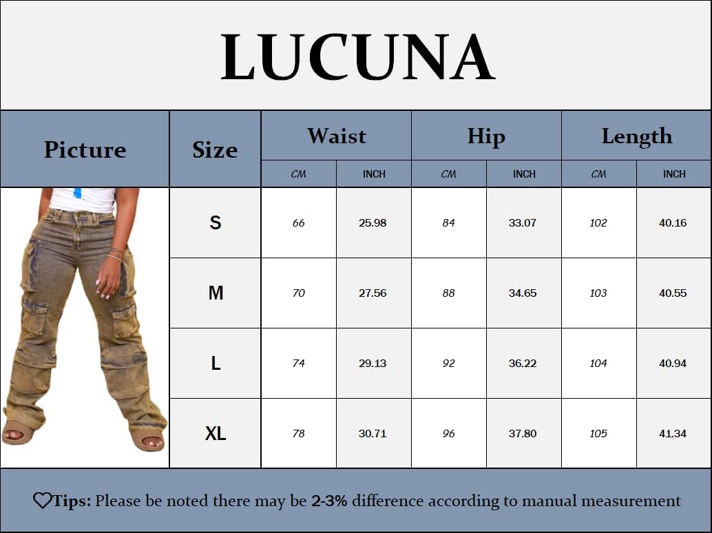 Women's Cargo Pants Y2K High Waist Baggy Jeans Flap Pocket Straight Leg Denim Pants Streetwear