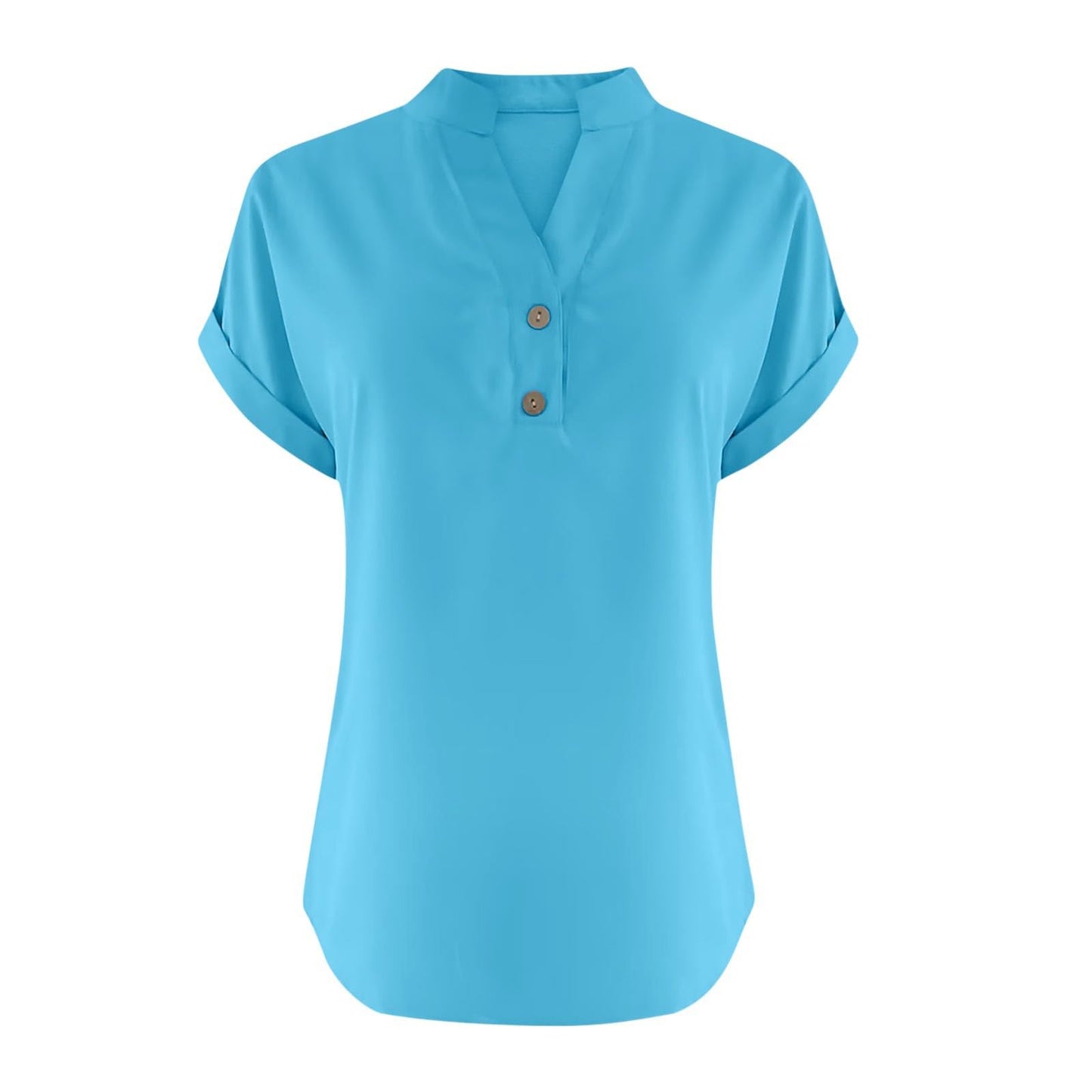 Big Spring Deals Summer Tops for Women 2025 Trendy Short Sleeve Cotton Linen Shirt Casual Button v Neck Tunic Blouses Outfits White Travel Shirts for Women M