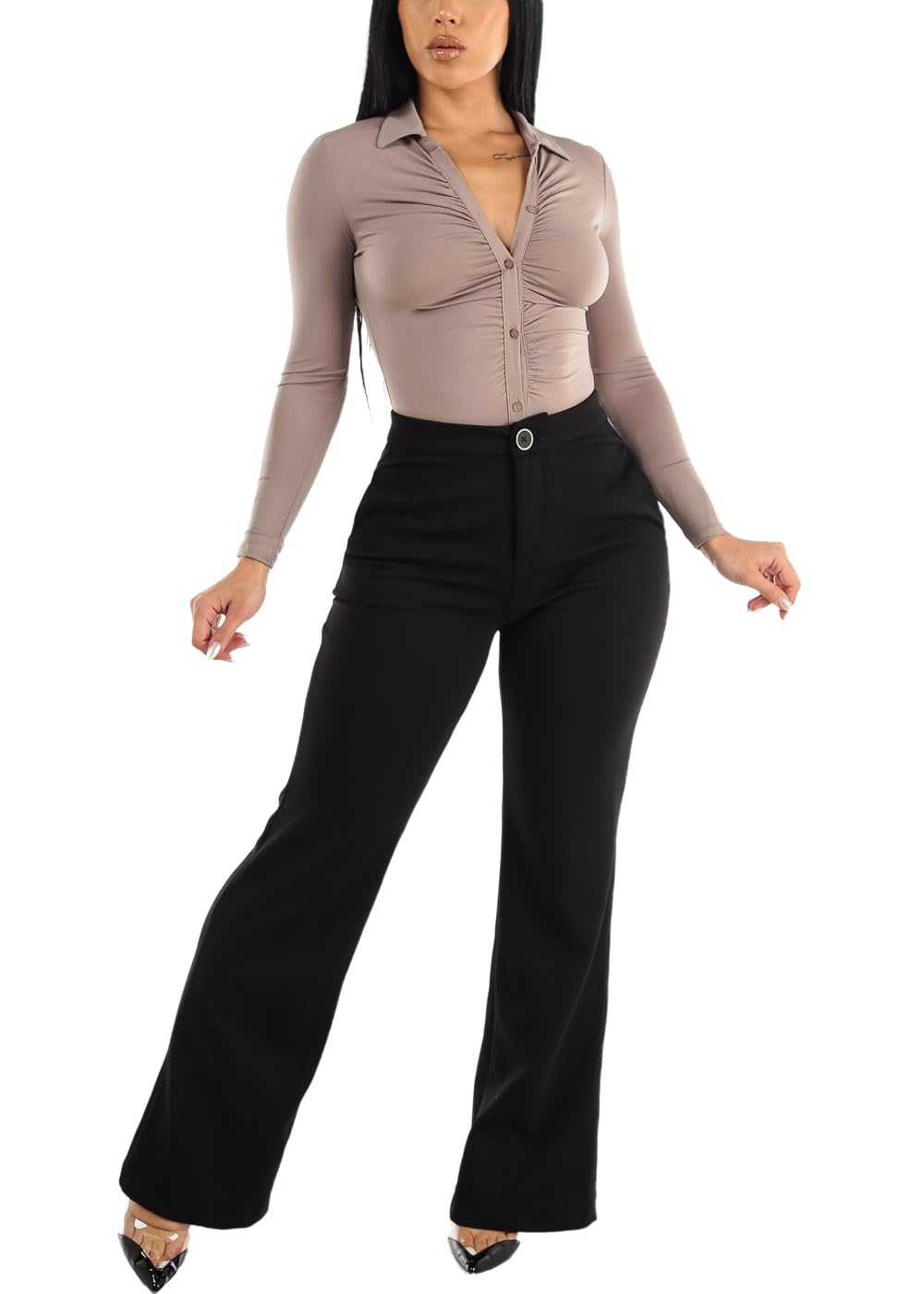 Moda Xpress Womens Juniors Super High Waist Checkered Black Skinny Pants 40087H