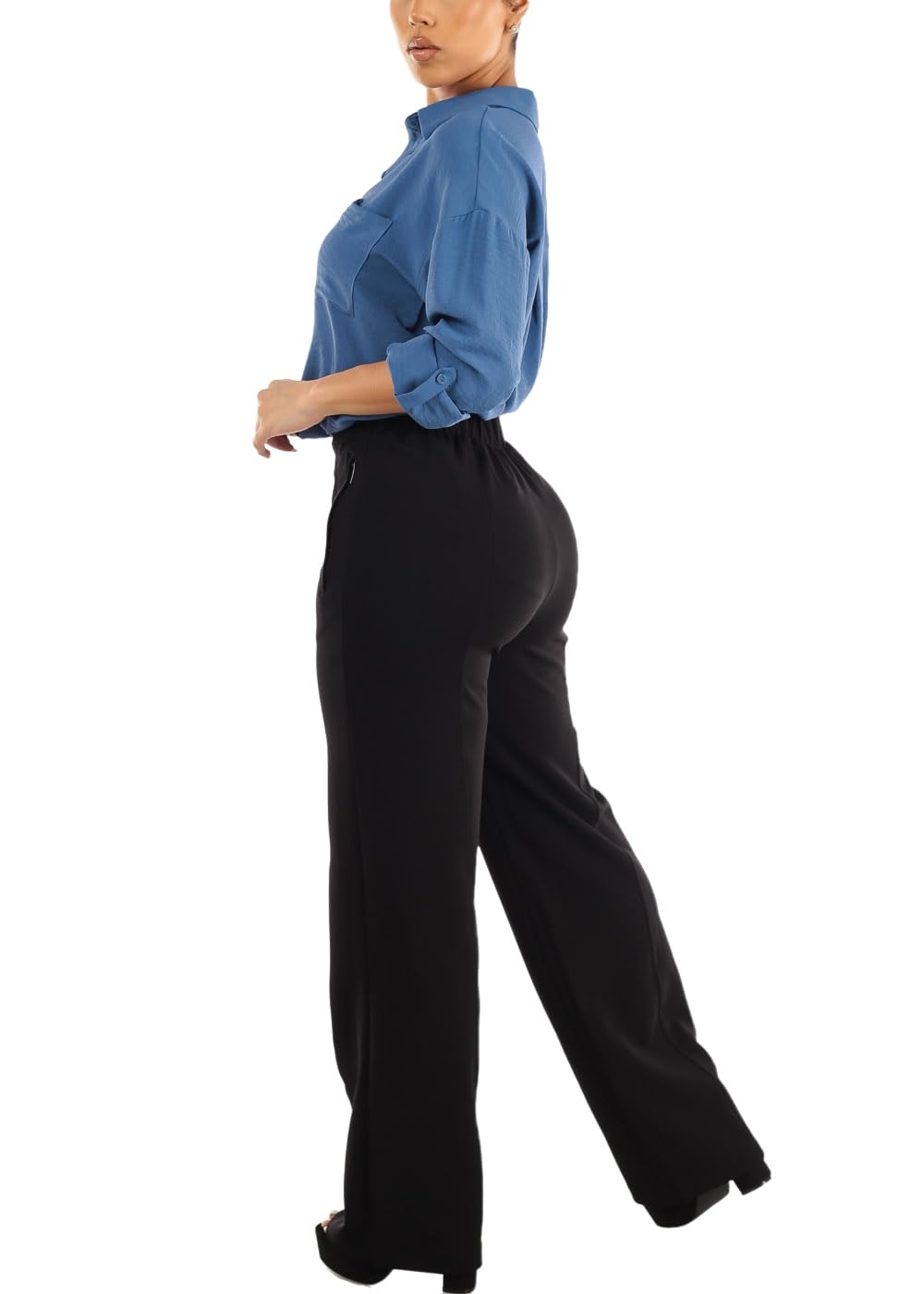 Moda Xpress Womens Juniors Super High Waist Checkered Black Skinny Pants 40087H