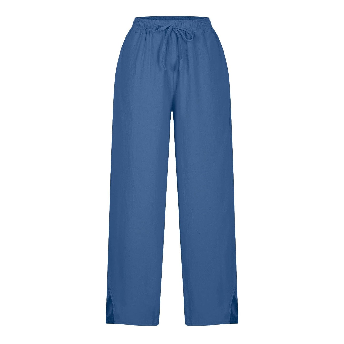 Womens Summer Pants Lightweight Casual Cotton Linen Pants for Women 2025 Summer Gauze Drawstring High Waisted Wide Leg Trousers Beach Vacation Clothes White XL