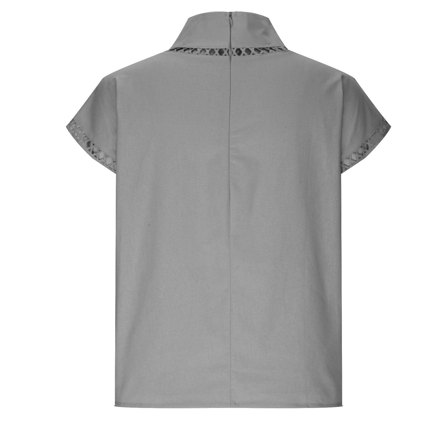 Summer Outfits for Women 2024 Cotton Linen Tops for Women 2024 Casual Cap Sleeve Summer Shirts Loose High Neck Tshirt Dressy Casual Blouses Womens Summer Blouses 2024 Gray M