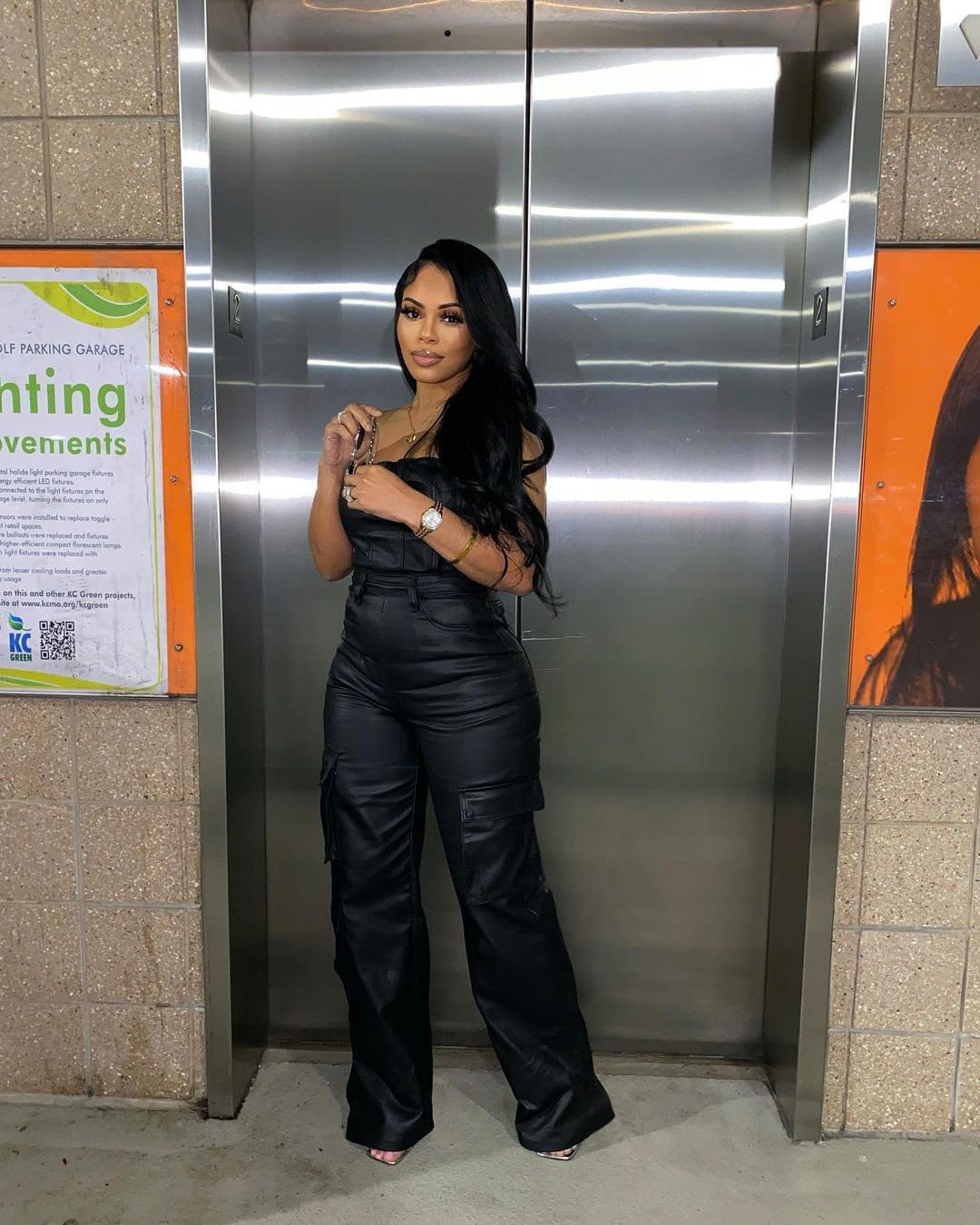 REASERAL Womens PU Leather Jumpsuit Sexy Off the Shoulder Top Tight Waist Cargo Pants Bodysuit
