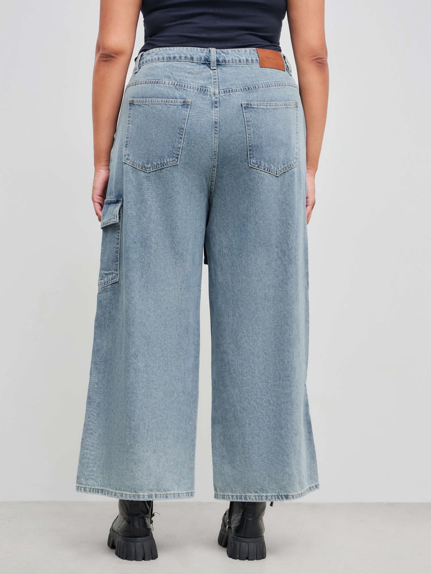 CIDER Baggy Jeans for Women Low Waisted Wide Straight Leg Bow Jeans Denim Pants Beige