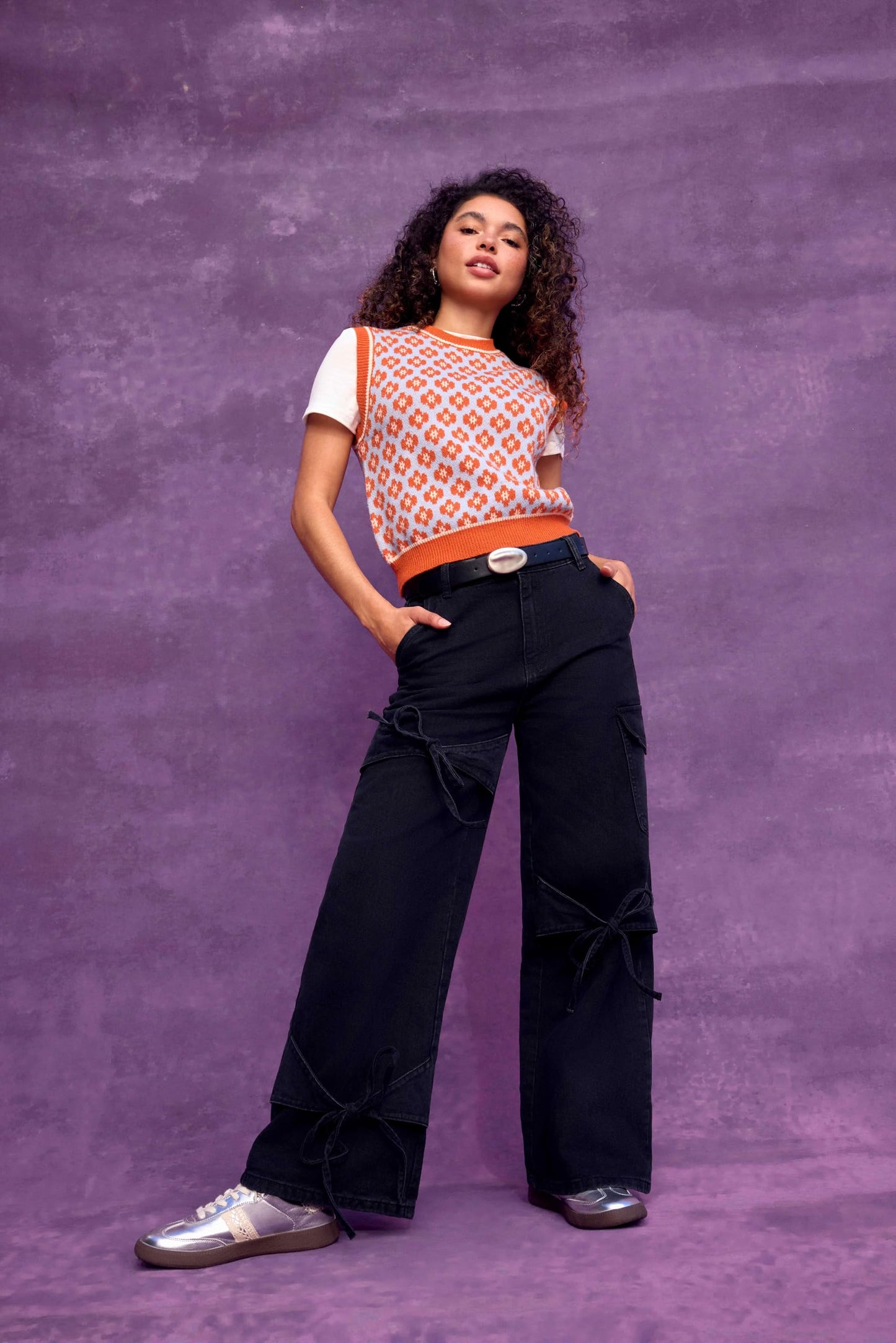 CIDER Baggy Jeans for Women Low Waisted Wide Straight Leg Bow Jeans Denim Pants Beige