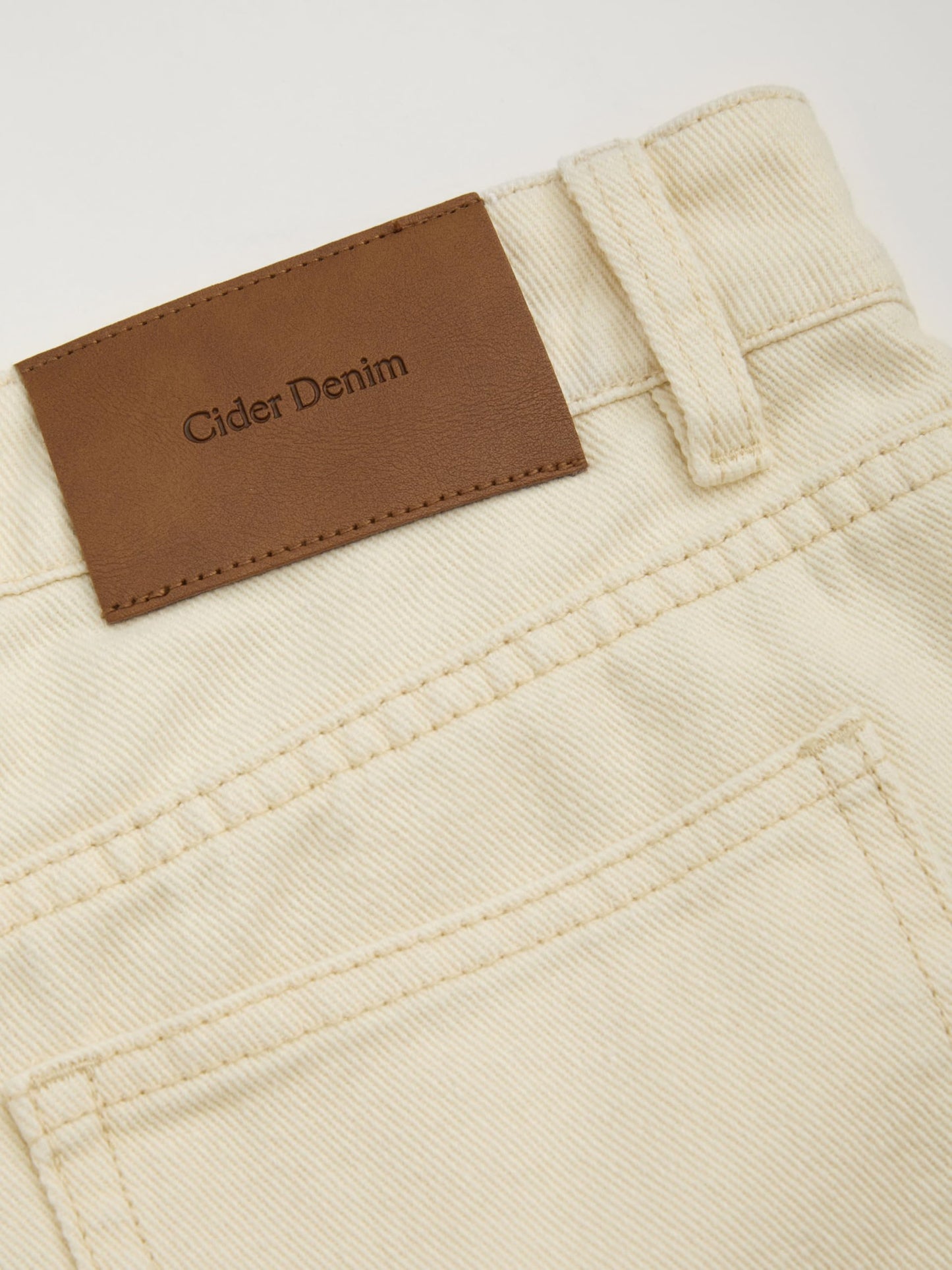 CIDER Baggy Jeans for Women Low Waisted Wide Straight Leg Bow Jeans Denim Pants Beige