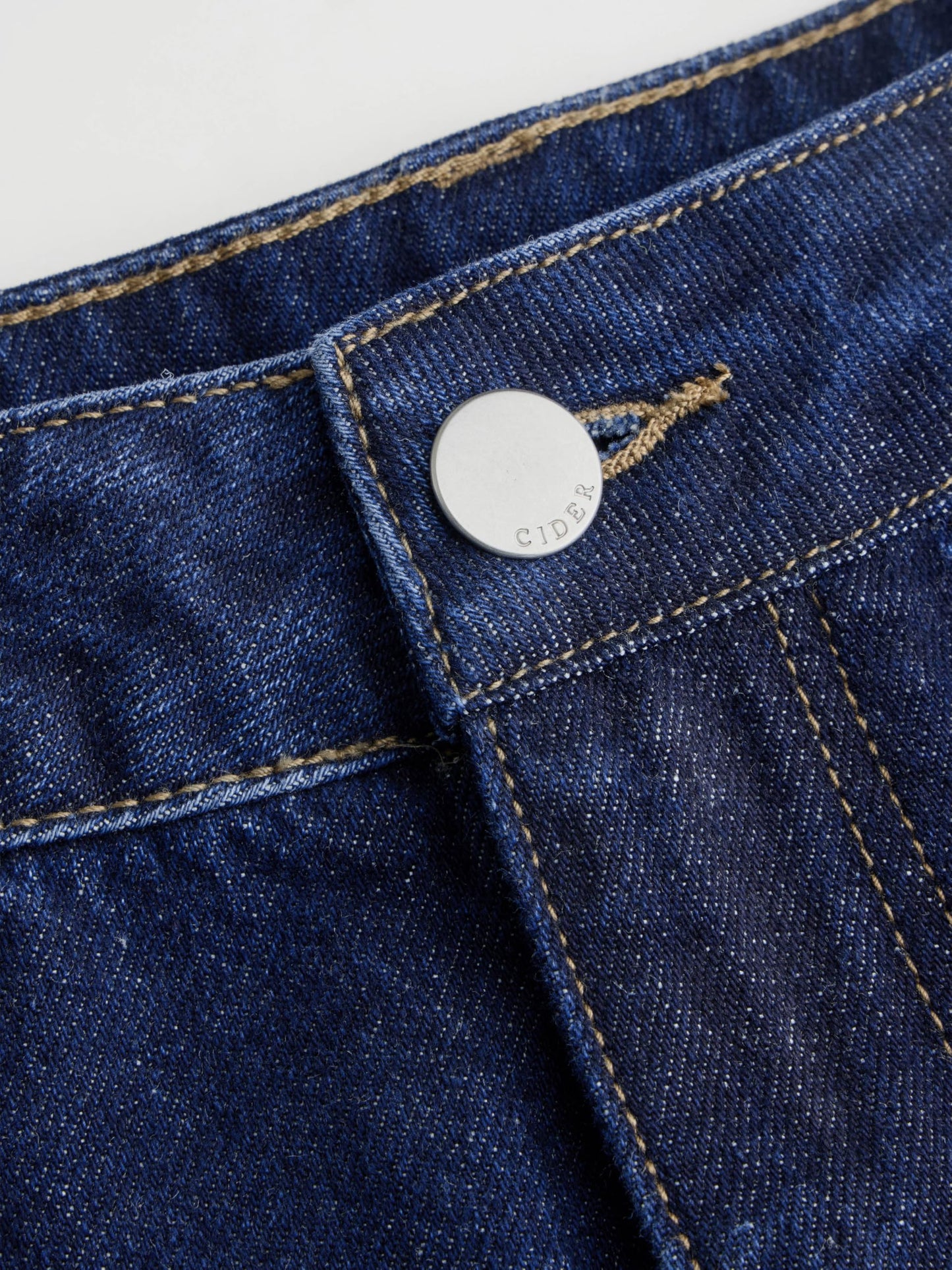 CIDER Baggy Jeans for Women Low Waisted Wide Straight Leg Bow Jeans Denim Pants Beige