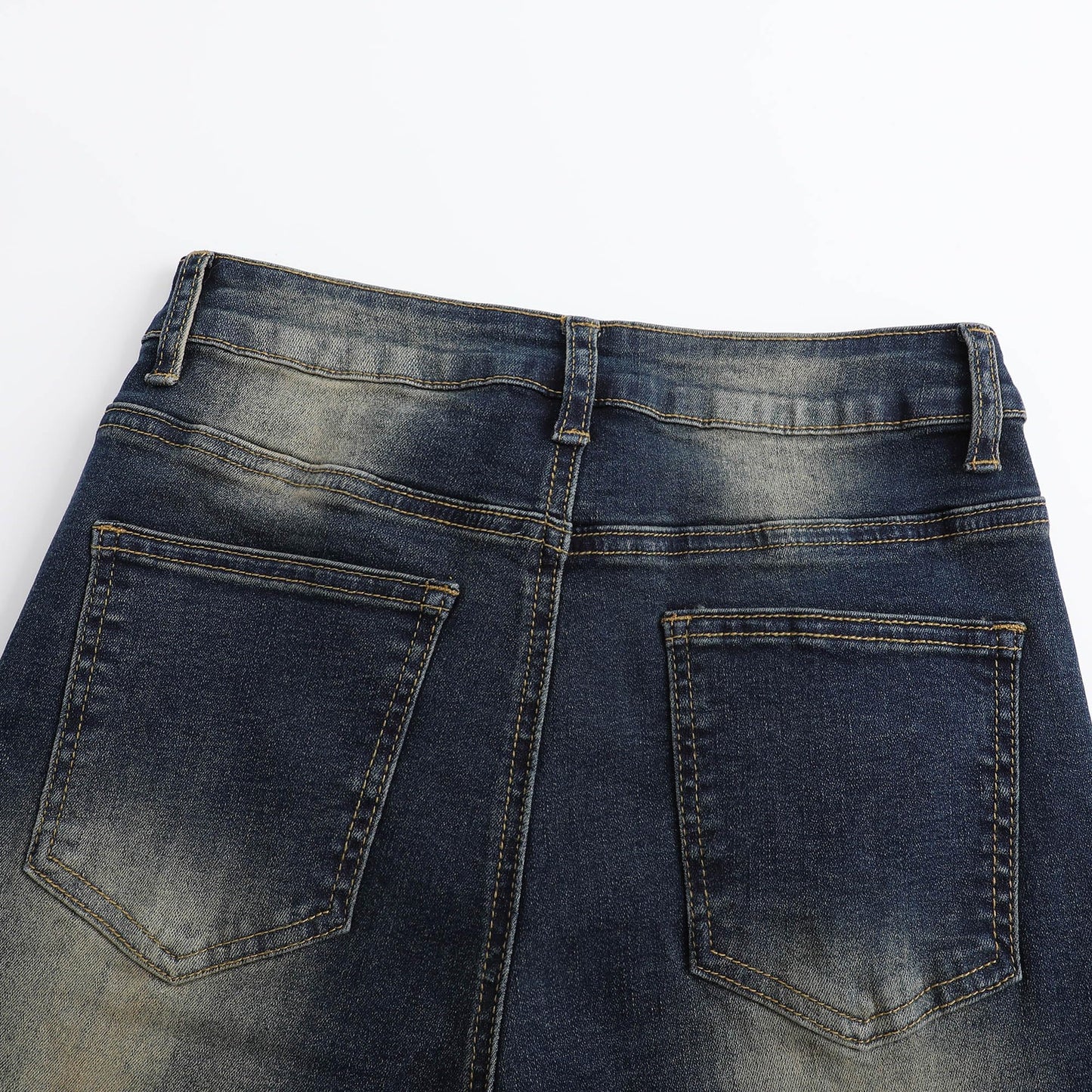 THUNDER STAR Womens High Waisted Wide Leg Jeans Stretchy Distressed Denim Pants Light Blue XXL