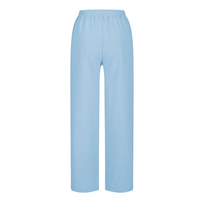 Womens Summer Pants Lightweight Casual Cotton Linen Pants for Women 2025 Summer Gauze Drawstring High Waisted Wide Leg Trousers Beach Vacation Clothes White XL