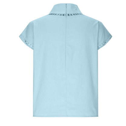 Summer Outfits for Women 2024 Cotton Linen Tops for Women 2024 Casual Cap Sleeve Summer Shirts Loose High Neck Tshirt Dressy Casual Blouses Womens Summer Blouses 2024 Gray M