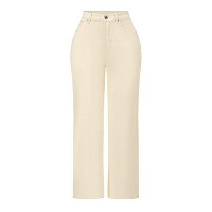 THUNDER STAR Womens High Waisted Wide Leg Jeans Stretchy Distressed Denim Pants Light Blue XXL