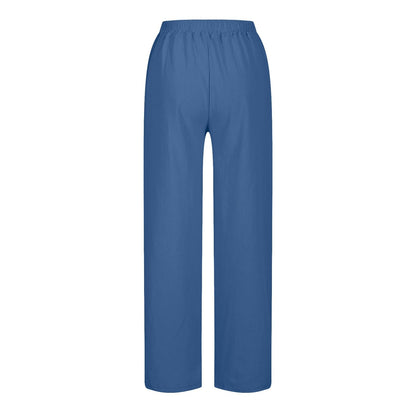 Womens Summer Pants Lightweight Casual Cotton Linen Pants for Women 2025 Summer Gauze Drawstring High Waisted Wide Leg Trousers Beach Vacation Clothes White XL