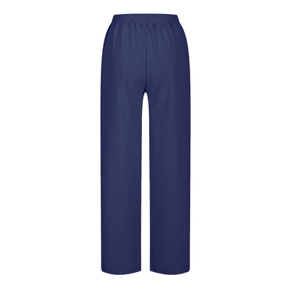 Womens Summer Pants Lightweight Casual Cotton Linen Pants for Women 2025 Summer Gauze Drawstring High Waisted Wide Leg Trousers Beach Vacation Clothes White XL