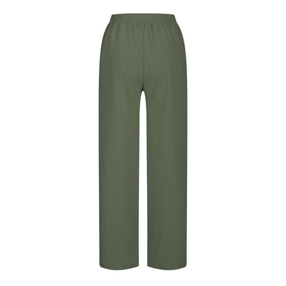 Womens Summer Pants Lightweight Casual Cotton Linen Pants for Women 2025 Summer Gauze Drawstring High Waisted Wide Leg Trousers Beach Vacation Clothes White XL