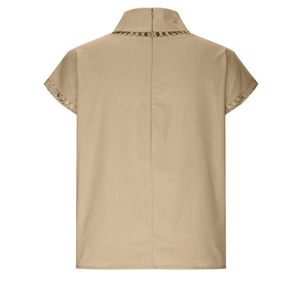 Summer Outfits for Women 2024 Cotton Linen Tops for Women 2024 Casual Cap Sleeve Summer Shirts Loose High Neck Tshirt Dressy Casual Blouses Womens Summer Blouses 2024 Gray M