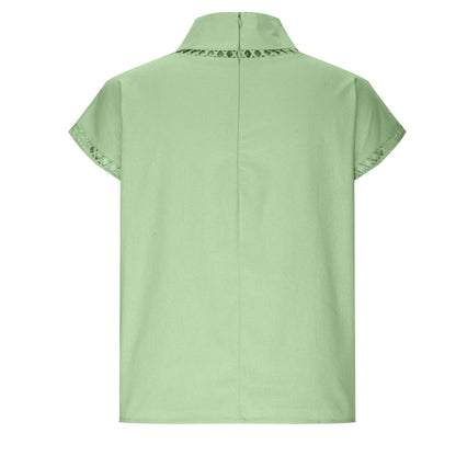 Summer Outfits for Women 2024 Cotton Linen Tops for Women 2024 Casual Cap Sleeve Summer Shirts Loose High Neck Tshirt Dressy Casual Blouses Womens Summer Blouses 2024 Gray M