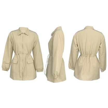 Unybwonn Women's 2024 Cargo Short Dresses Long Sleeve Front Zip up Lounge Windbreaker Dresses Elastic Waist Dress with Pockets Green