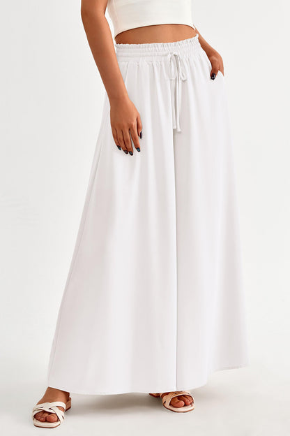 PRETTYGARDEN Women's 2025 Summer Wide Leg Palazzo Pants High Waisted Flowy Pockets Trendy Casual Lounge Boho Beach Trousers (Print Black,Small)
