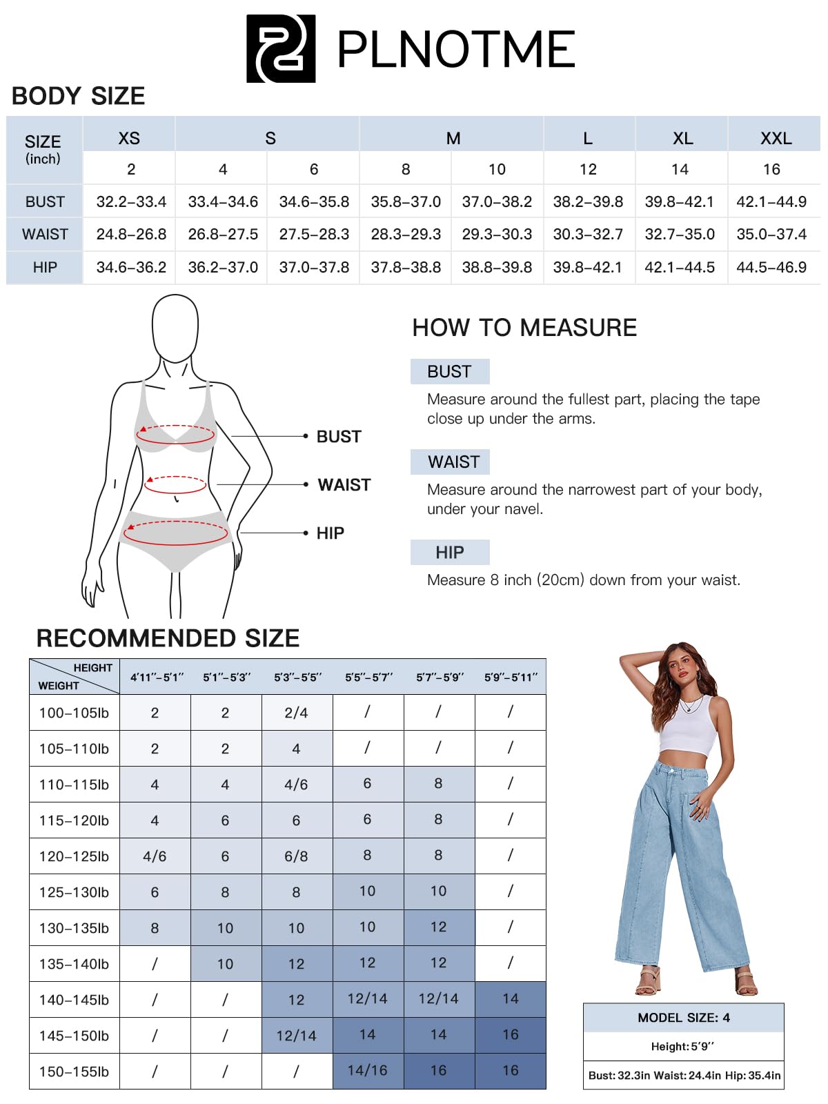 PLNOTME Womens Baggy High Waisted Jeans Loose Boyfriend Wide Leg Side Pleated Denim Pants Blue