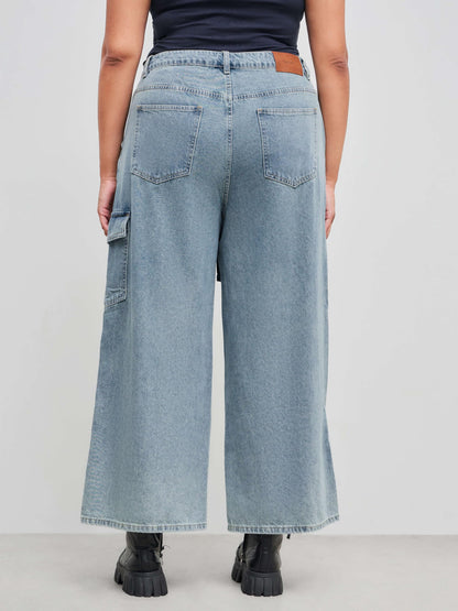 CIDER Baggy Jeans for Women Low Waisted Wide Straight Leg Bow Jeans Denim Pants Beige