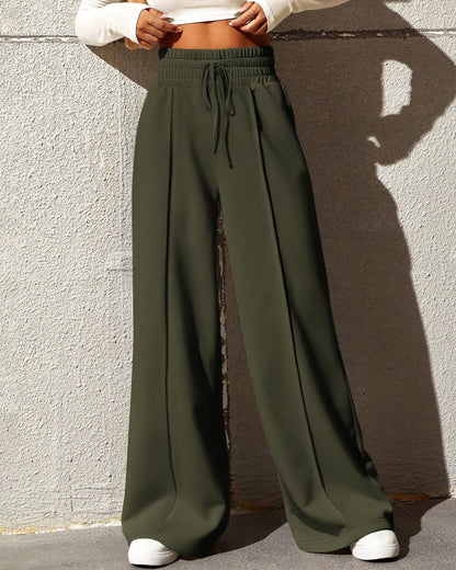 BTFBM Womens Wide Leg Sweatpants Casual Loose Solid Color Pants Comfy Lounge Joggers Baggy Sweatpants Pockets(Solid Brick Red,Small)