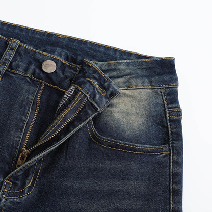 THUNDER STAR Womens High Waisted Wide Leg Jeans Stretchy Distressed Denim Pants Light Blue XXL
