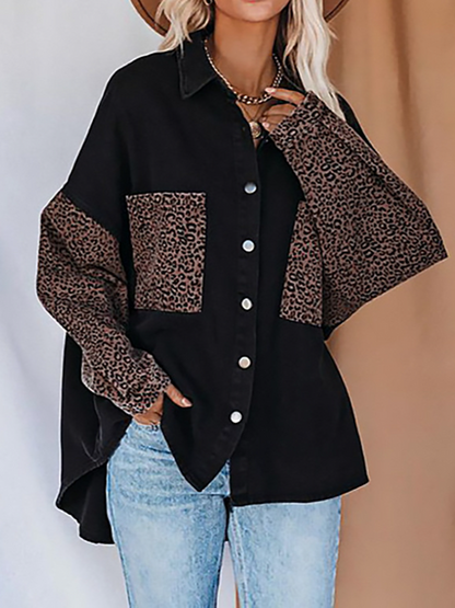 New Long sleeved Polo Collar Cardigan Chiffon Top HFLWX3B4DS